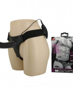 PRETTY LOVE Black Strap on dildo vibrator for men-sextoyinchennai.com